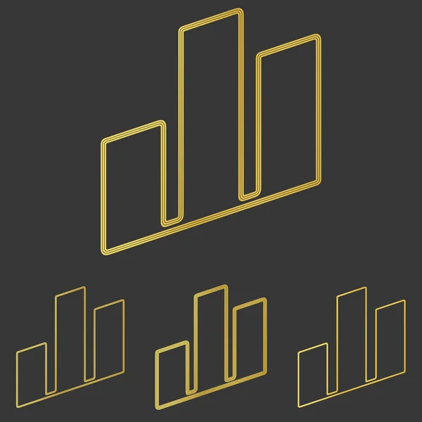 Goldene Immobilien-Logo-Design-Set — Stockvektor