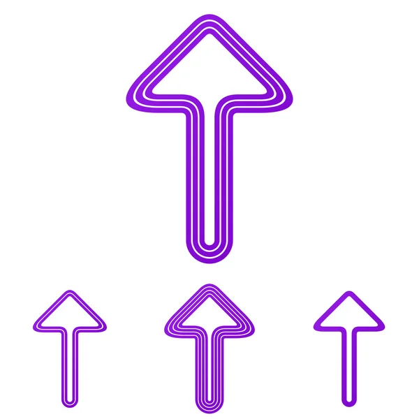 紫色の線矢印ロゴ デザイン セット — ストックベクタ