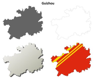 Guizhou boş anahat harita seti
