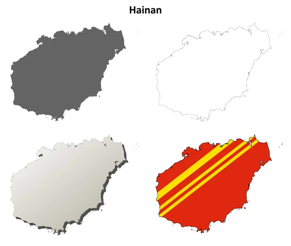 Conjunto de planos en blanco de Hainan — Vector de stock