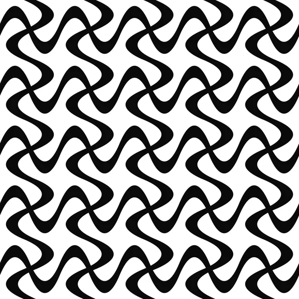 Monochrome abstract repeating swirl stripe pattern — Stock Vector