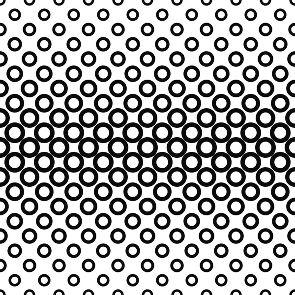 Horizontal wiederholendes schwarz-weißes Kreismuster — Stockvektor