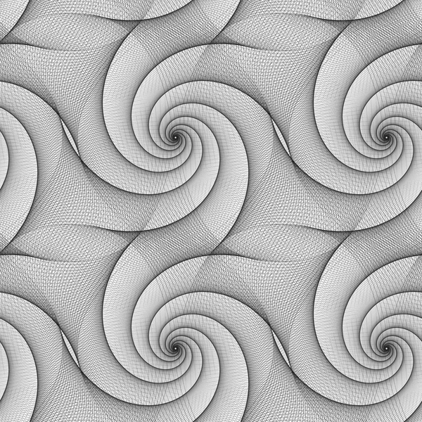 Nahtlose abstrakte schwarz-weiße Spiralmuster — Stockvektor