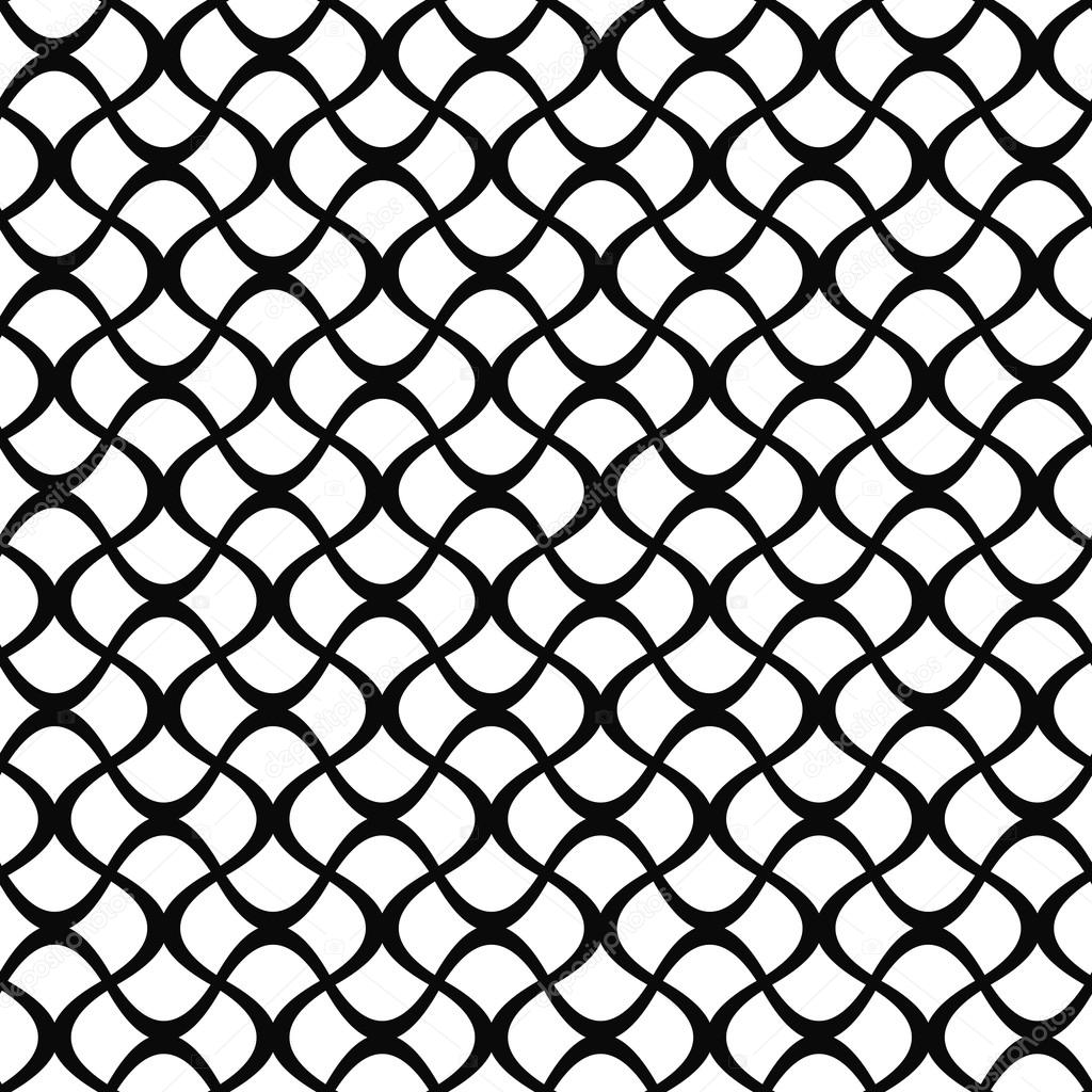 Monochrome seamless curly fence pattern