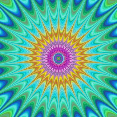 Soyut renkli yıldız fraktal tasarım kavisli