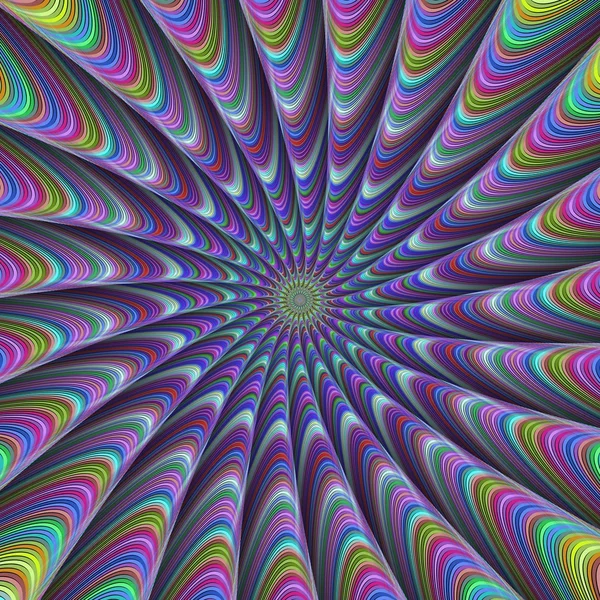 Diseño abstracto de rayos fractales trenzados multicolores — Vector de stock