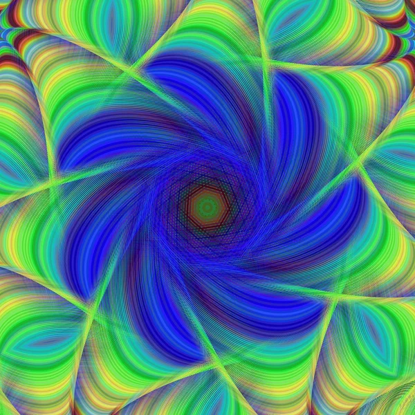 Fondo fractal abstracto azul y verde — Vector de stock