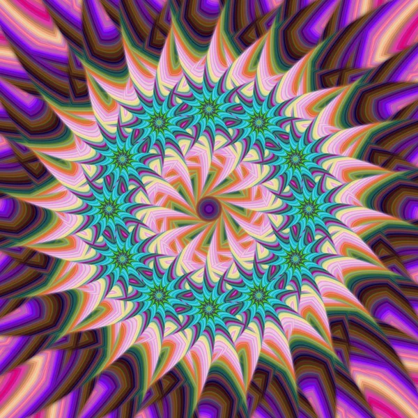 Fondo de estrella de flor fractal colorido abstracto — Vector de stock