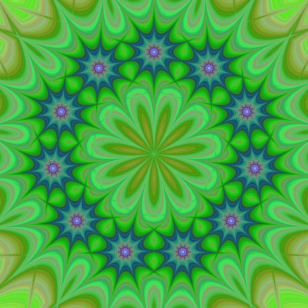 绿色抽象花形万花筒背景 — 图库矢量图片