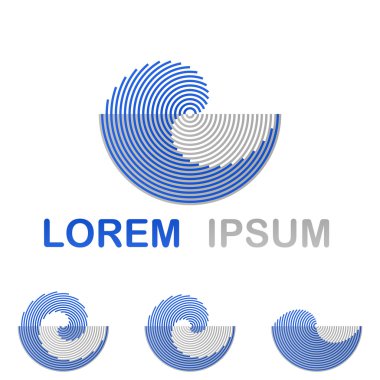 Mavi su teknoloji logo tasarım kümesi