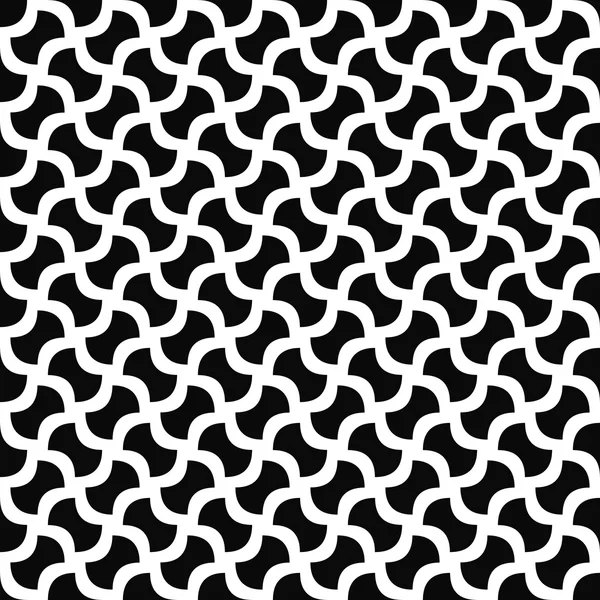 モノクロのシームレスな湾曲形状パターン背景 — ストックベクタ