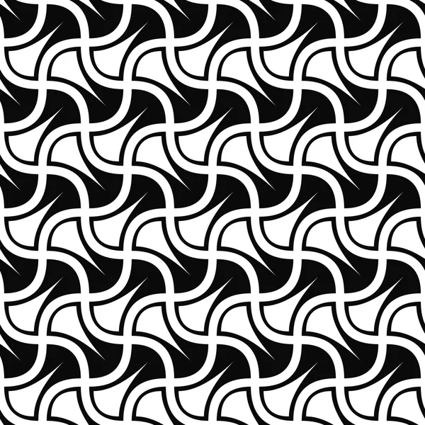 Black and white curved shape pattern — Stock Vector