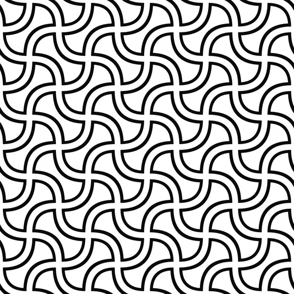 Varrat nélküli fekete-fehér ívelt alakú mintázat — Stock Vector