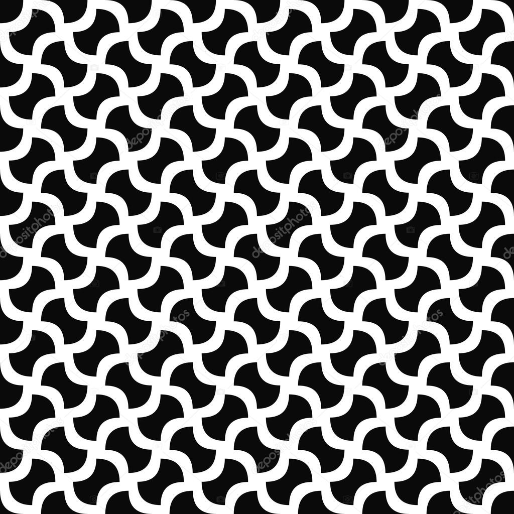 Monochrome seamless curved shape pattern background