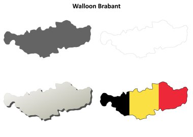 Valon Brabant anahat harita set - Belçika sürüm