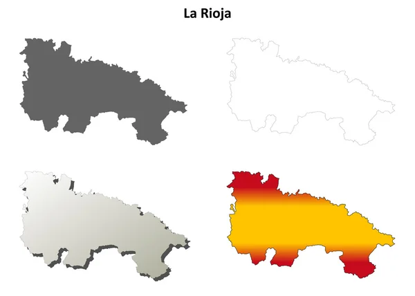 Conjunto de mapas en blanco La Rioja — Vector de stock