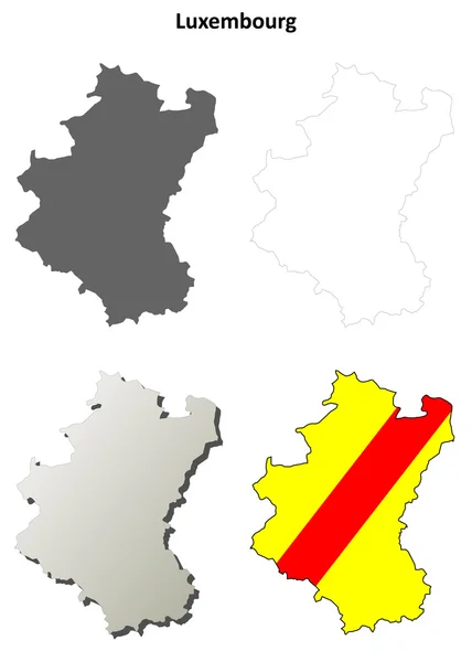 ルクセンブルク概要地図セット - ワロン語バージョン — ストックベクタ