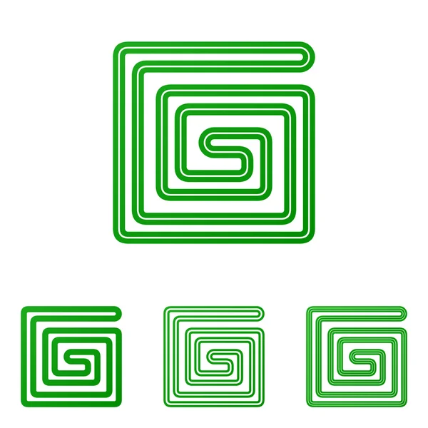 Grüne Linie Corporate Logo Design Set — Stockvektor