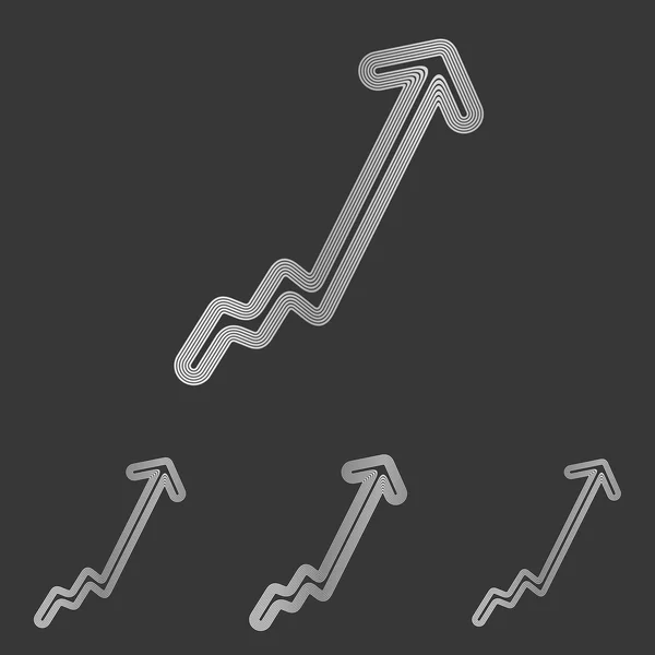 Silver line growth logo design set — Stock Vector