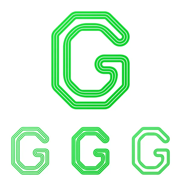 Línea verde g logo diseño conjunto — Archivo Imágenes Vectoriales