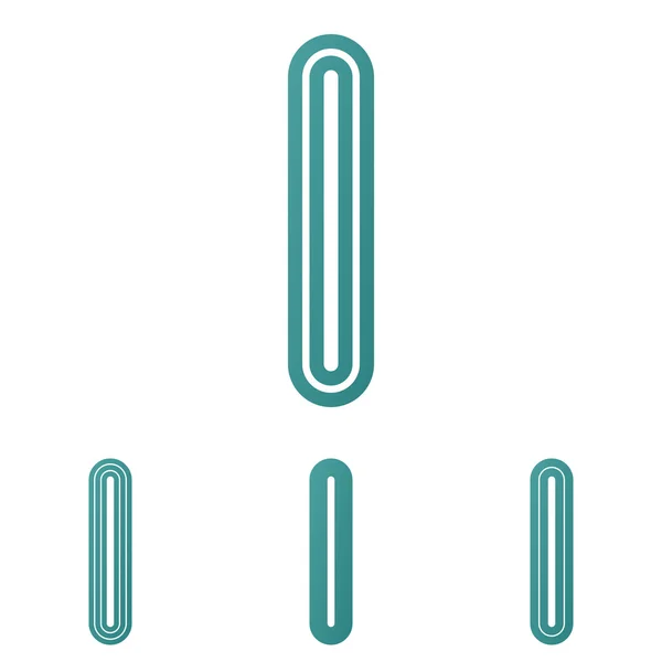Teal line i logo design set — Stock Vector