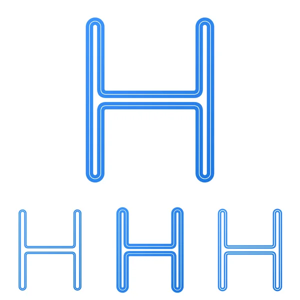 Línea azul h logo diseño conjunto — Vector de stock