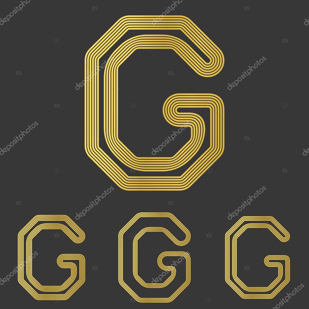 Golden Line G Logo Design Set Vector Image By C Davidzydd Vector Stock 9294