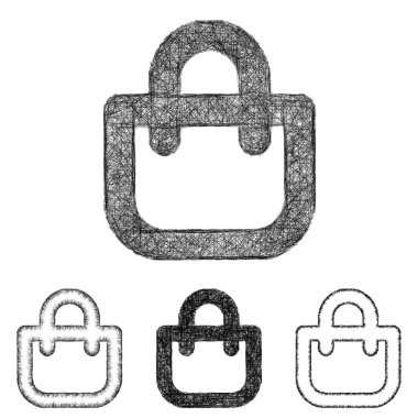 Alışveriş çantası Icon set - kroki Hat sanatı