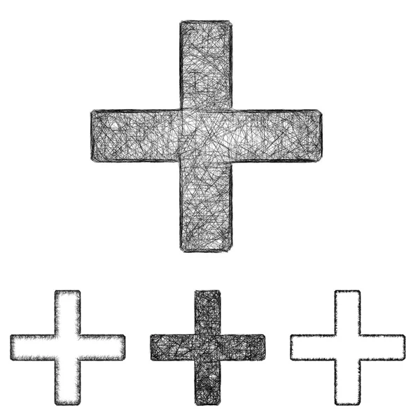 Artı Icon set - kroki Hat sanatı