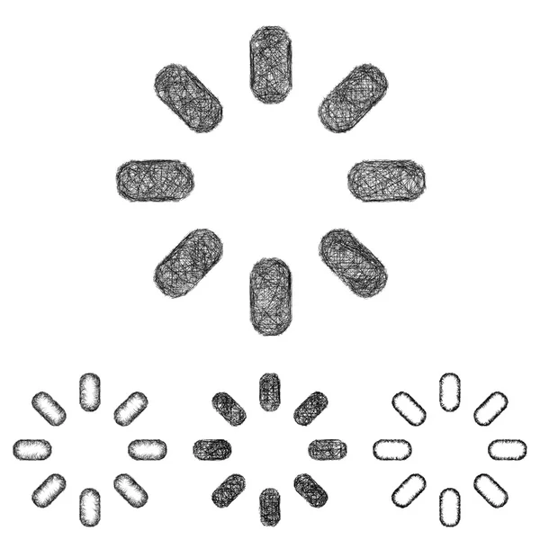 회전자 아이콘으로 설정-스케치 라인 아트 — 스톡 벡터