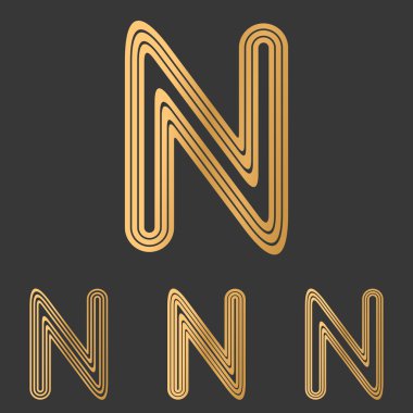 Bronz çizgi n logo tasarım kümesi