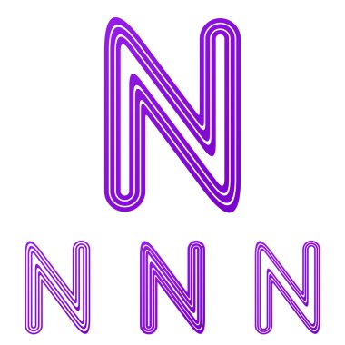 Mor çizgi n logo tasarım kümesi