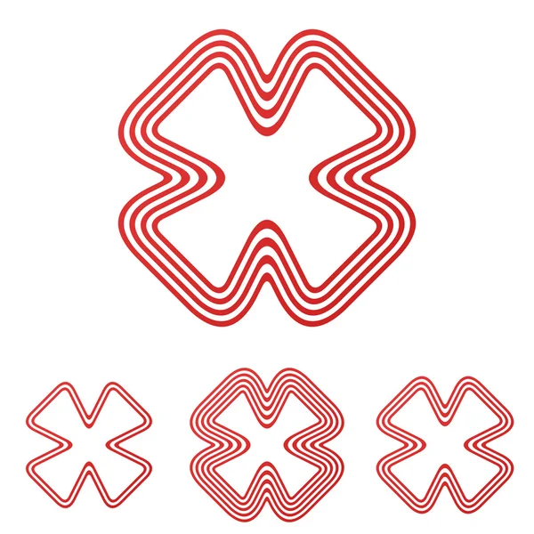 Conjunto de diseño de logotipo de línea roja — Vector de stock