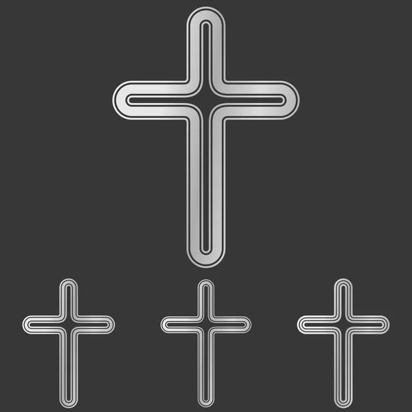 Silver line cross logo design set