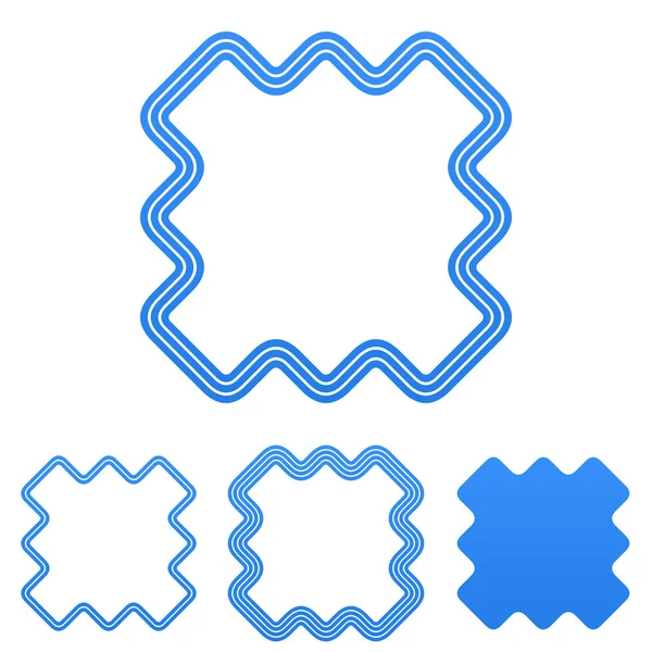 青いラインのマーケティングのロゴ デザイン セット — ストックベクタ