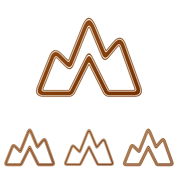 Brown line landscape logo design set