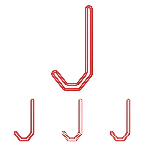 Piros betű j logo design meg — Stock Vector