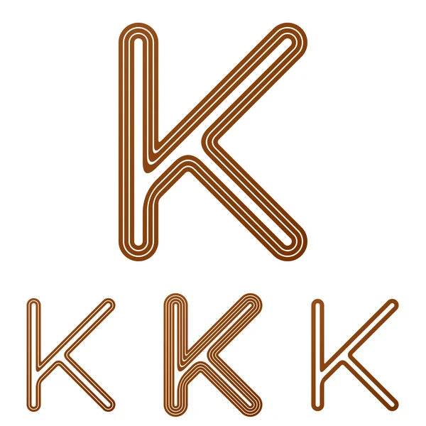Linea marrone k logo design set — Vettoriale Stock