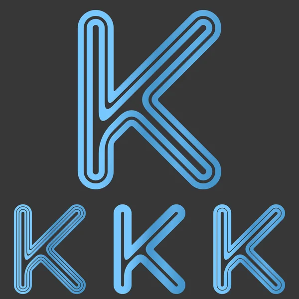 ブルーライン k ロゴ デザイン セット — ストックベクタ