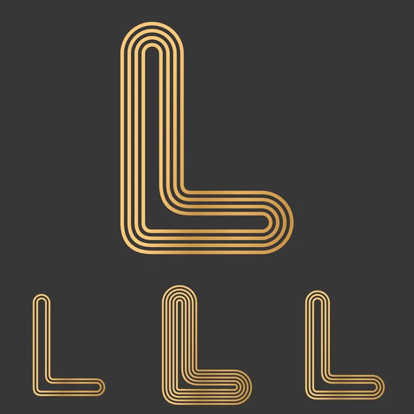 Bronze l letter logo design set — Stock Vector