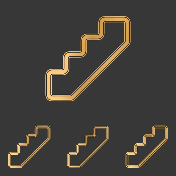 Línea de bronce escalera logo diseño conjunto — Vector de stock