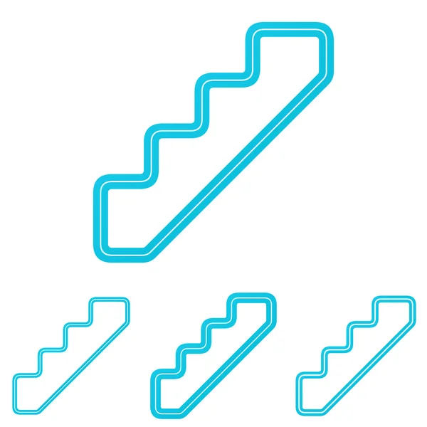 Conjunto de diseño de logotipo de escalera de línea Cyan — Vector de stock