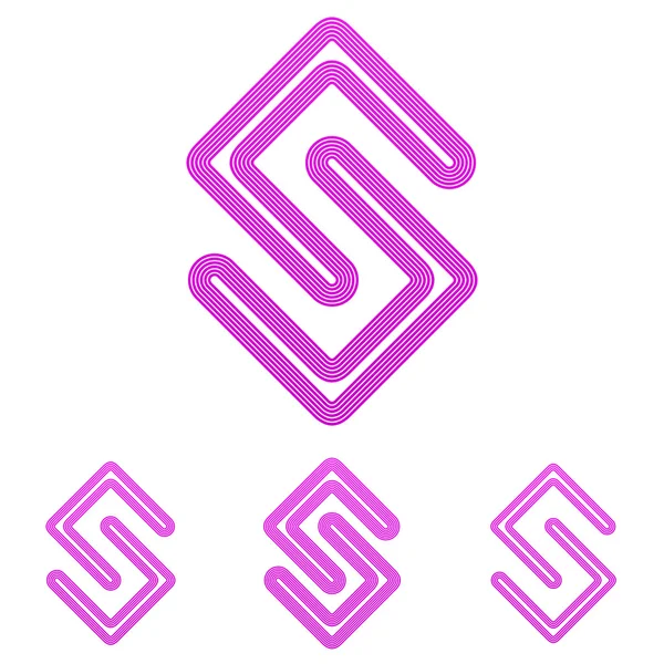 Жирною лінією пурпурного дослідження логотипу дизайн набір — стоковий вектор