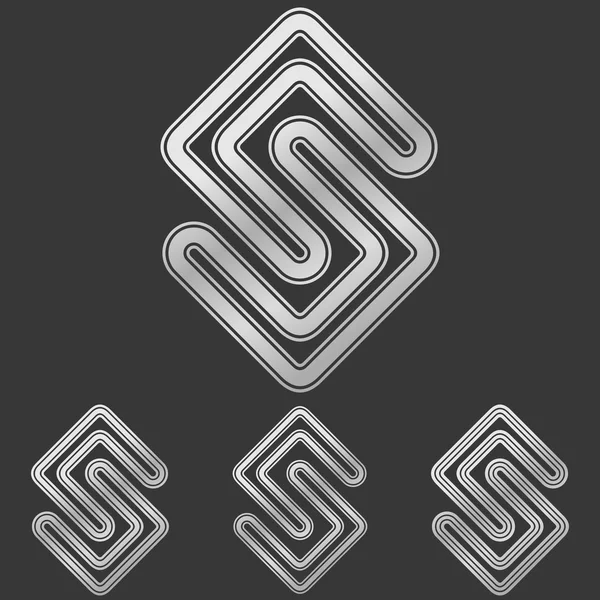 銀線のロゴ デザイン セット — ストックベクタ