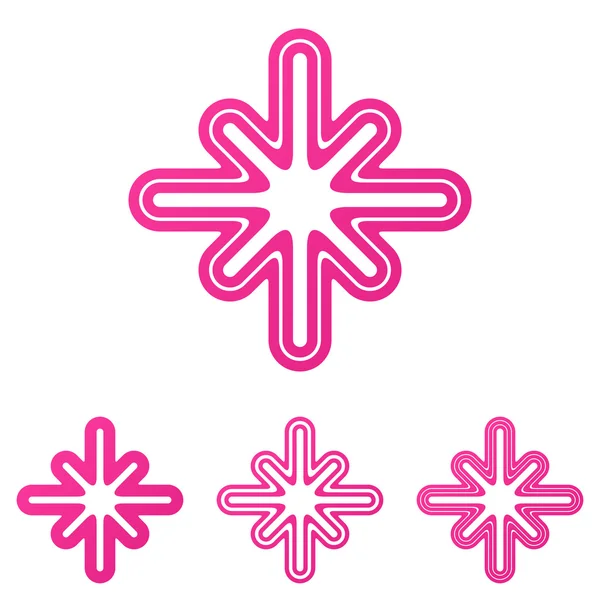 Línea rosa cruz logo diseño conjunto — Vector de stock