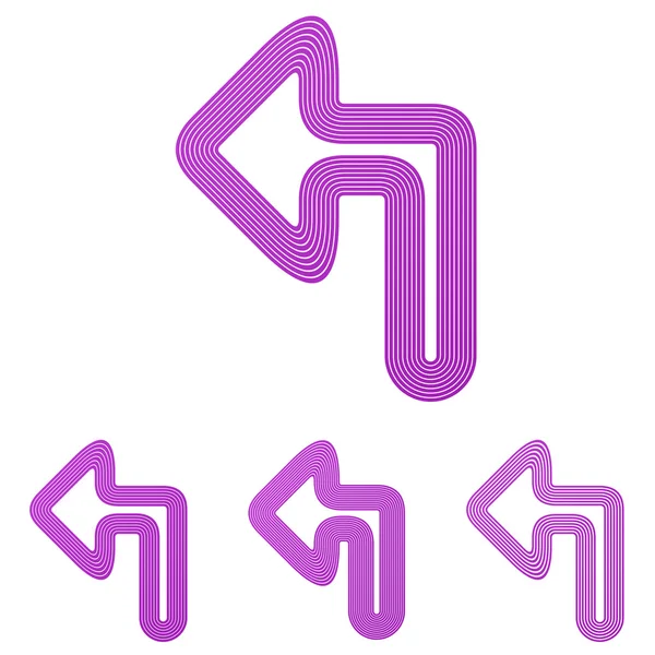 Paarse lijn Sla links logo ontwerpset — Stockvector