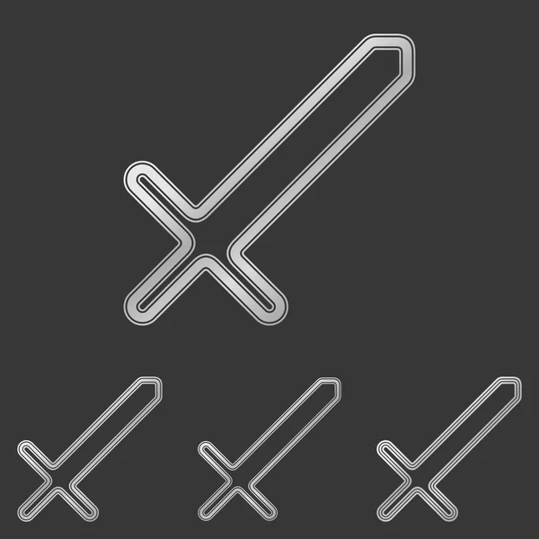 Sada návrhů loga meč Silver line — Stockový vektor