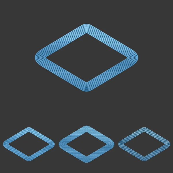 ブルーライン菱形ロゴ デザイン セット — ストックベクタ