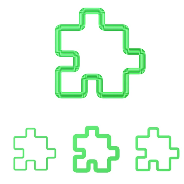 Groene lijn puzzel logo ontwerpset — Stockvector