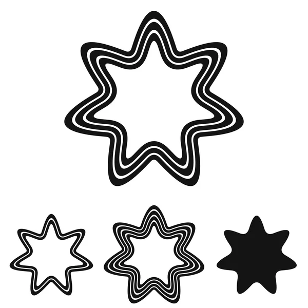 Black line star logo design set — Stock Vector